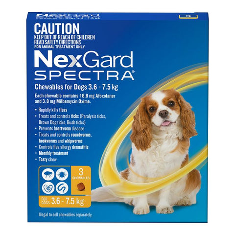 Nexgard Spectra Flea And Tick Treatment And  Worm Tablets For Dogs