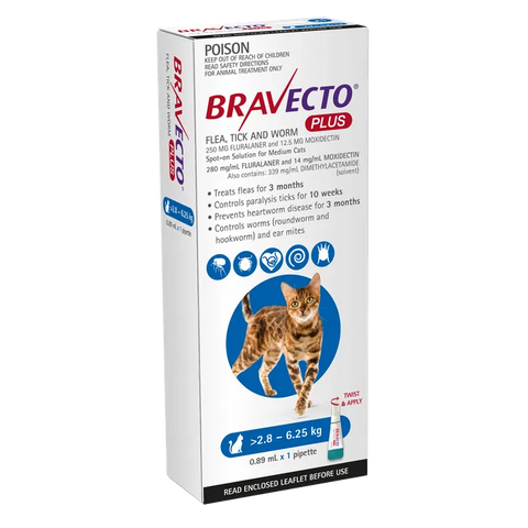 Bravecto Plus Cat 2.8-6.25 Kg