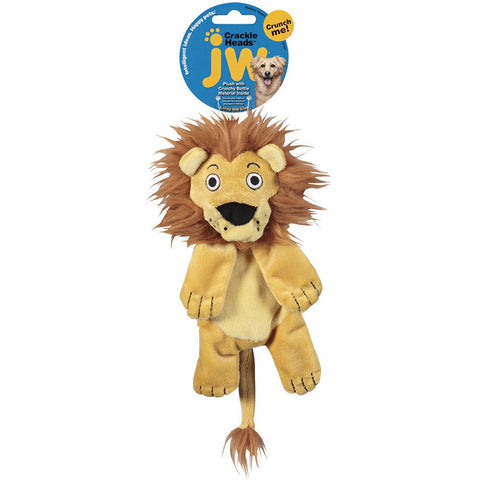 JW Crackle Heads Lion Dog Toy