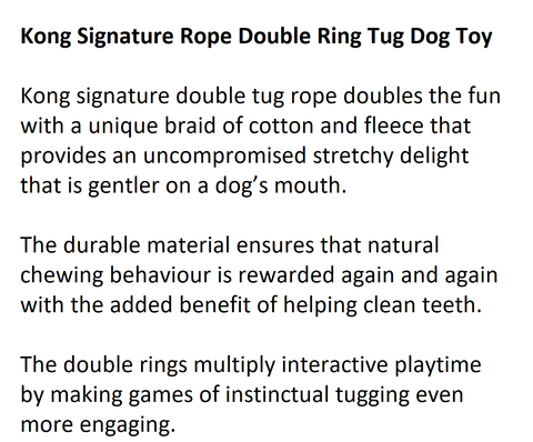 KONG  Signature Rope Double Ring Tug Dog Toy
