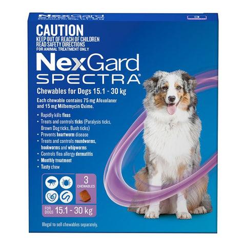 Nexgard Spectra Flea And Tick Treatment And  Worm Tablets For Dogs