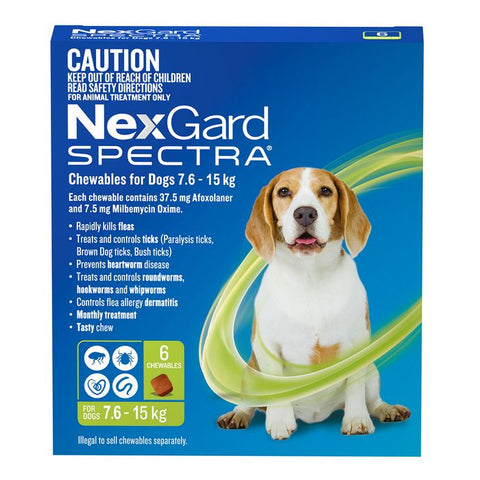 Nexgard Spectra Flea And Tick Treatment And  Worm Tablets For Dogs