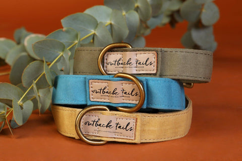 Outback Tails Aboriginal Indigenous Waxed Canvas Dog Collar Puppy Collar