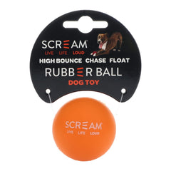 Scream RUBBER BALL DOG TOY Puppy Toy Cat Toy Kitten Toy Loud Purple Loud Orange - Small 5 cm