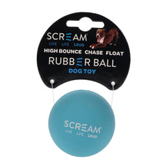 Scream RUBBER Tough BALL DOG TOY Puppy Toy Blue and Orange colours - Medium 6 cm