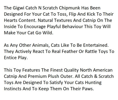 Gigwi Catch Scratch Chipmunk Catnip Cat Toy