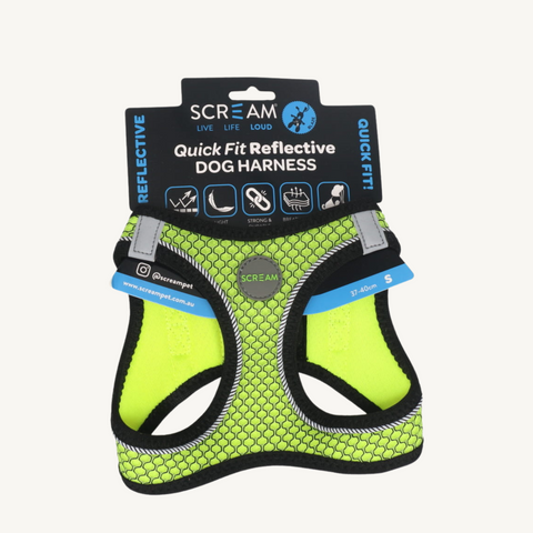 Scream Quick Fit Reflective Dog Harness