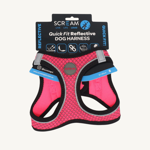 Scream Quick Fit Reflective Dog Harness
