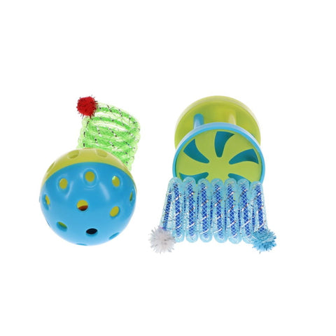 Scream VARIETY PACK CAT TOYS Loud Pink and Orange Blue and Green - 4pk