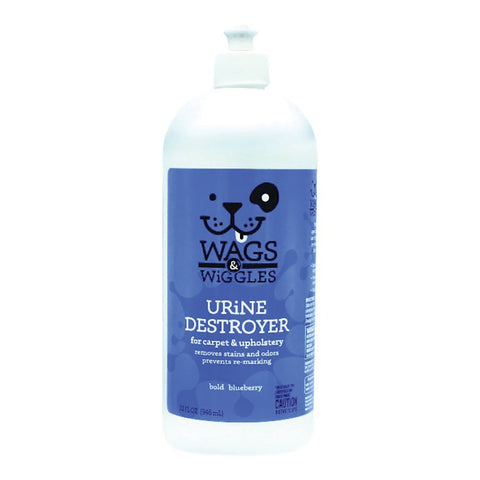 Wags & Wiggles URINE DESTROYER Dog Urine Puppy Urine Cat Urine Kitten Urine Blueberry 946ml