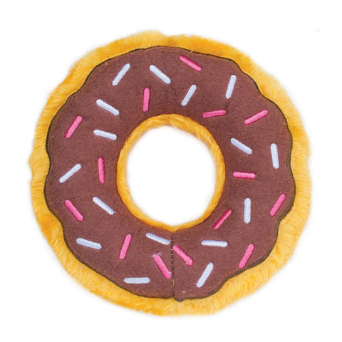 Zippy Paws DONUTZ CHOCOLATE Donut Squeaker Toy Dog Toy Puppy Toy Cat Toy Kitten Toy 17.5x5cm