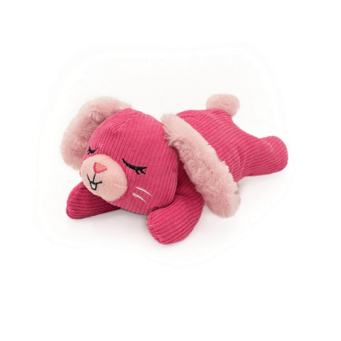 Zippy Paws Dog Toy Cat Toy Puppy Toy SNOOZIEZ WITH SHHHQUEAKER BUNNY - 27.9x14x11.4 cm