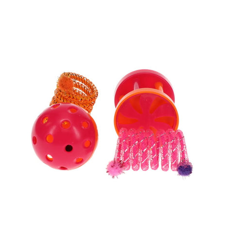 Scream VARIETY PACK CAT TOYS Loud Pink and Orange Blue and Green - 4pk
