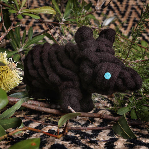 Aboriginal Indigenous Wool Tough Wombat Dog Toy Puppy Toy Cat Toy Kitten Toy