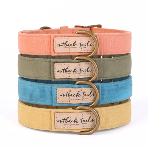 Outback Tails Aboriginal Indigenous Waxed Canvas Dog Collar Puppy Collar