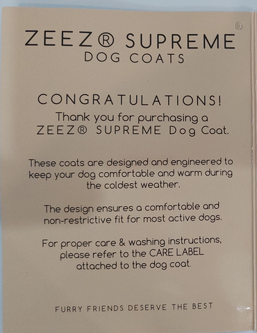 Zeez Supreme Dog Jacket