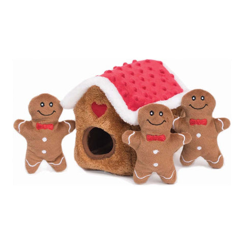Zippy Paws ginger Bread House Christmas Dog Toy