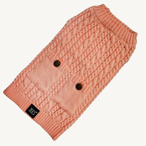 Zeez Cable Knitted Dog Jumper