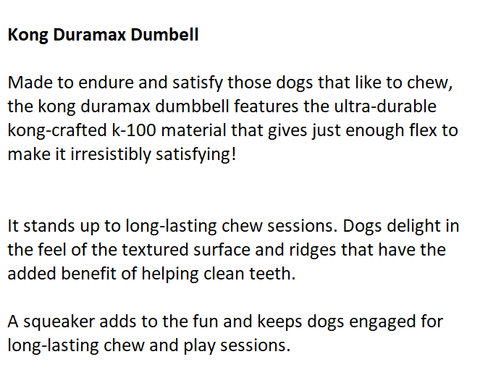 KONG  Duramax Dumbell Dog Toy