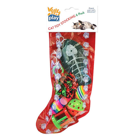 Kitty Play Christmas Stocking Cat Toy 6 Pack