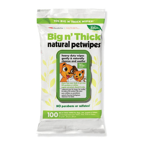 Petkin Big N Thick Natural Dog & Cat  Wipes