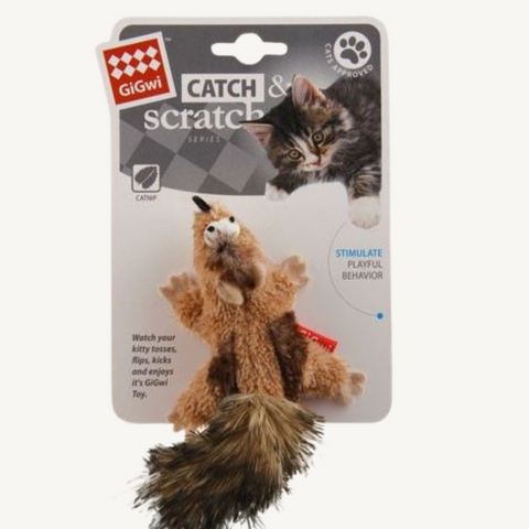 Gigwi Catch Scratch Chipmunk Catnip Cat Toy