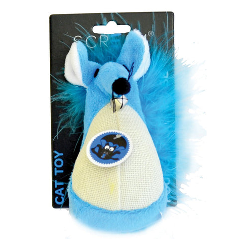 Scream FATTY MOUSE CAT Kitten TOY Loud Green Loud Blue 13 cm